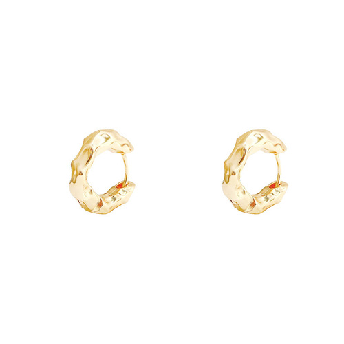 S925 Silver Needle Minimalist All-Match Elegant Pleated Texture Ear Studs & Clips for Women — Instagram-Fashionable, High-End Design Earrings