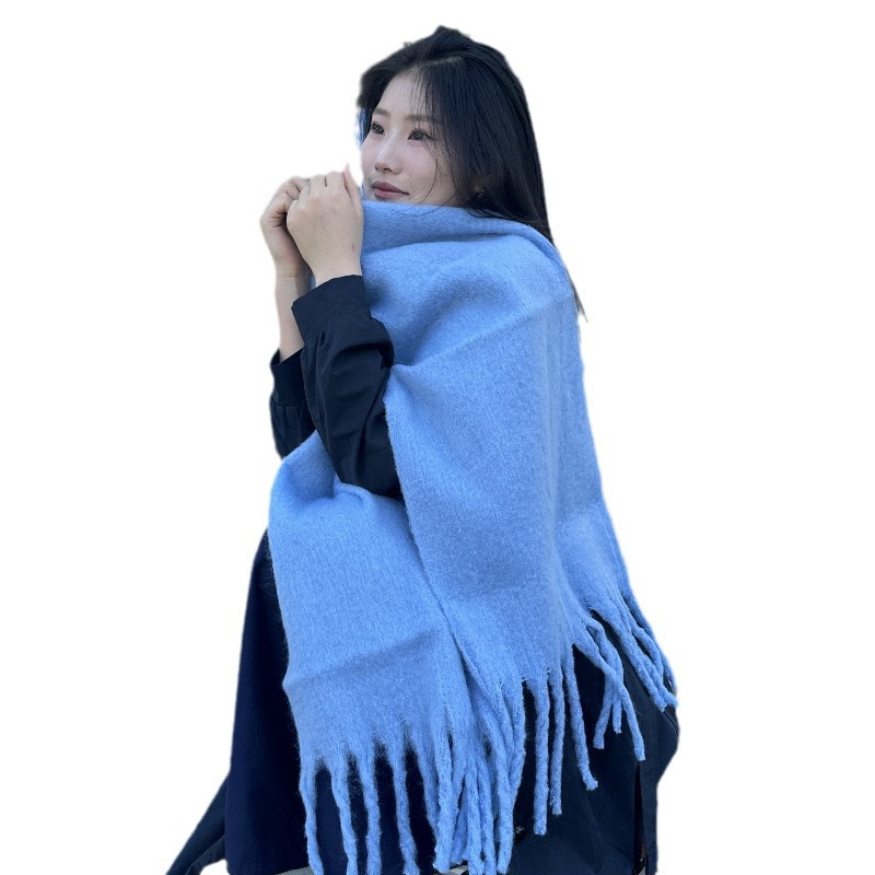 Circle yarn, mohair, Iceland blue , Tonglu monochrome, elongated, thickened, cold resistant, warm and long student_voghion.com