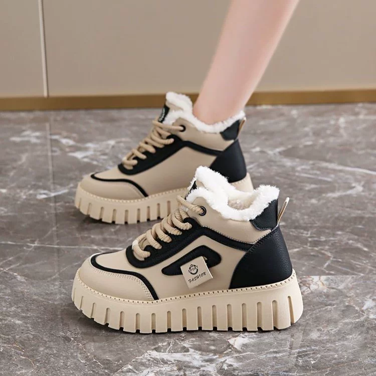 2024 зимний новый стиль ins плюс бархат высокая банда обувь для девочек