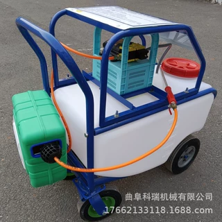 75升电动打药机 科瑞蔬菜大棚自动卷管喷药机 养殖牛圈高压消毒机