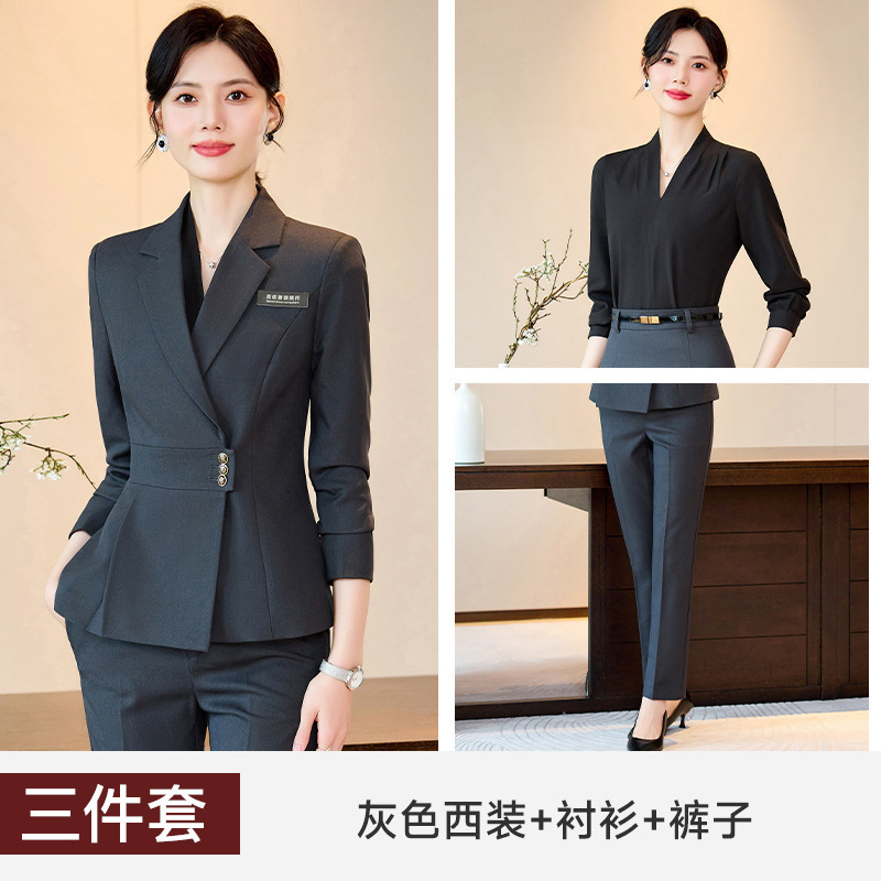 西装套装女时尚气质高端职业装正装西服珠宝店酒店经理前台工作服|undefined