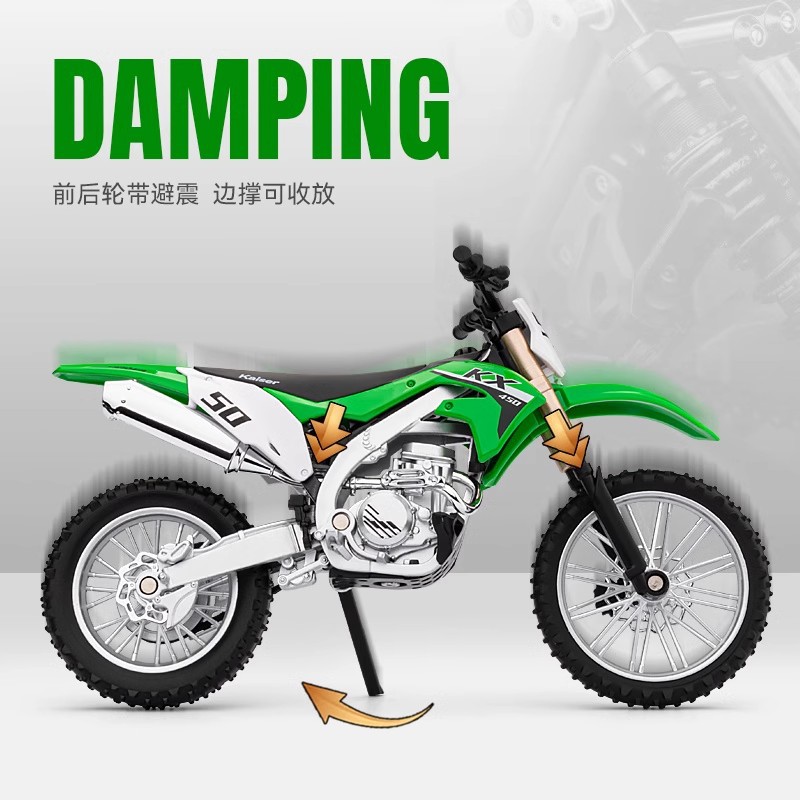 BOXED JIAYE 1:12KX450 산악 오프로드 차량 시뮬레이션 합금 오토바이 모델 기관차 장식품 컬렉션