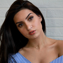 欧美跨境饰品新款几何choker项圈金属几何圆圈跨境合金圈项链颈链