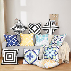 歐美跨境新款ins熱銷沙發防水抱枕套新戶外花型靠枕墊套工廠