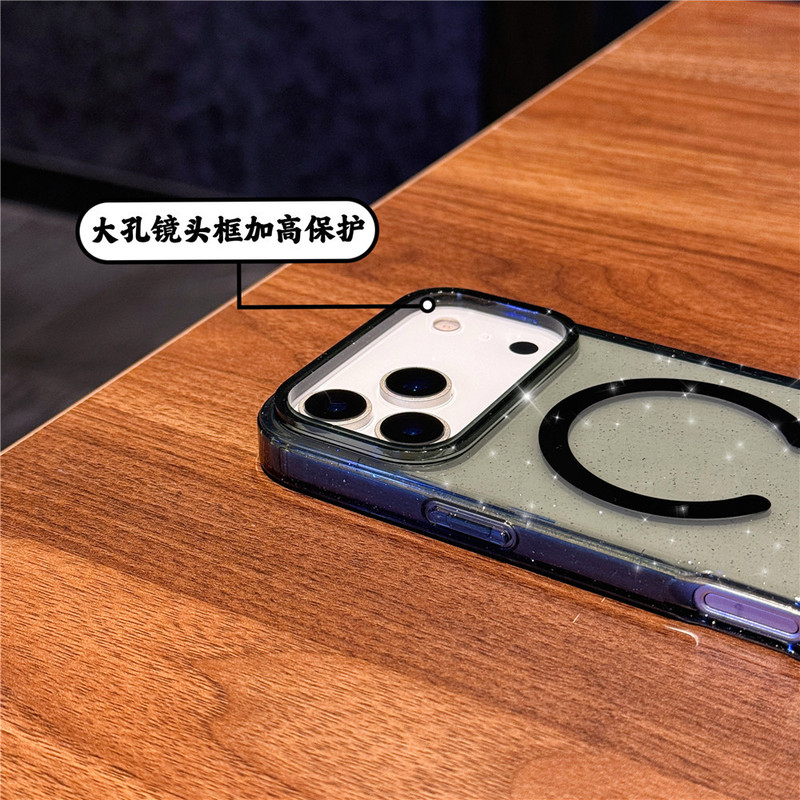 跨境适用苹果17手机壳磁吸透明闪粉iphone17pro高级感17air保护套|undefined
