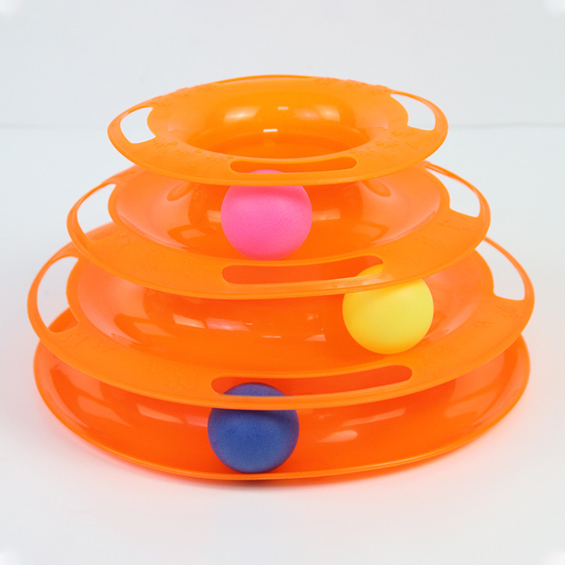 Turntable de 3 Capas para Gatos de Plástico Interactivo