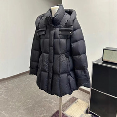 白鹅绒羽绒服女2025冬新款气质收腰修身显瘦连帽时尚保暖加厚外套