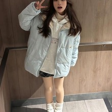 棉服女2024冬季新款韩版立领百搭宽松棉袄情侣学生棉衣外套潮棉服
