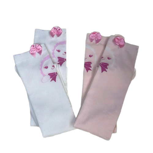 Chloe Hui Japanese-style versatile cartoon soft cute combed cotton bunny bear soft girl versatile Lolita knee-high socks for spring and summer
