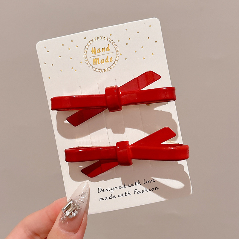 Coreana lateral frange clip de cabello de la frente de mujer sensación avanzada 2025 nuevo toque de dopamina clip de boca de pato