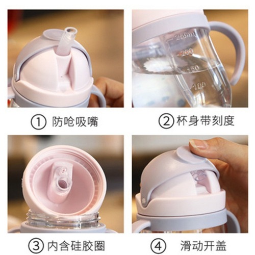 Children's Water Cup Summer Baby Milk Sipper Cup with Handle Baby Learning to Drink Cup 2 Years Old Kindergarten Drinking Cup