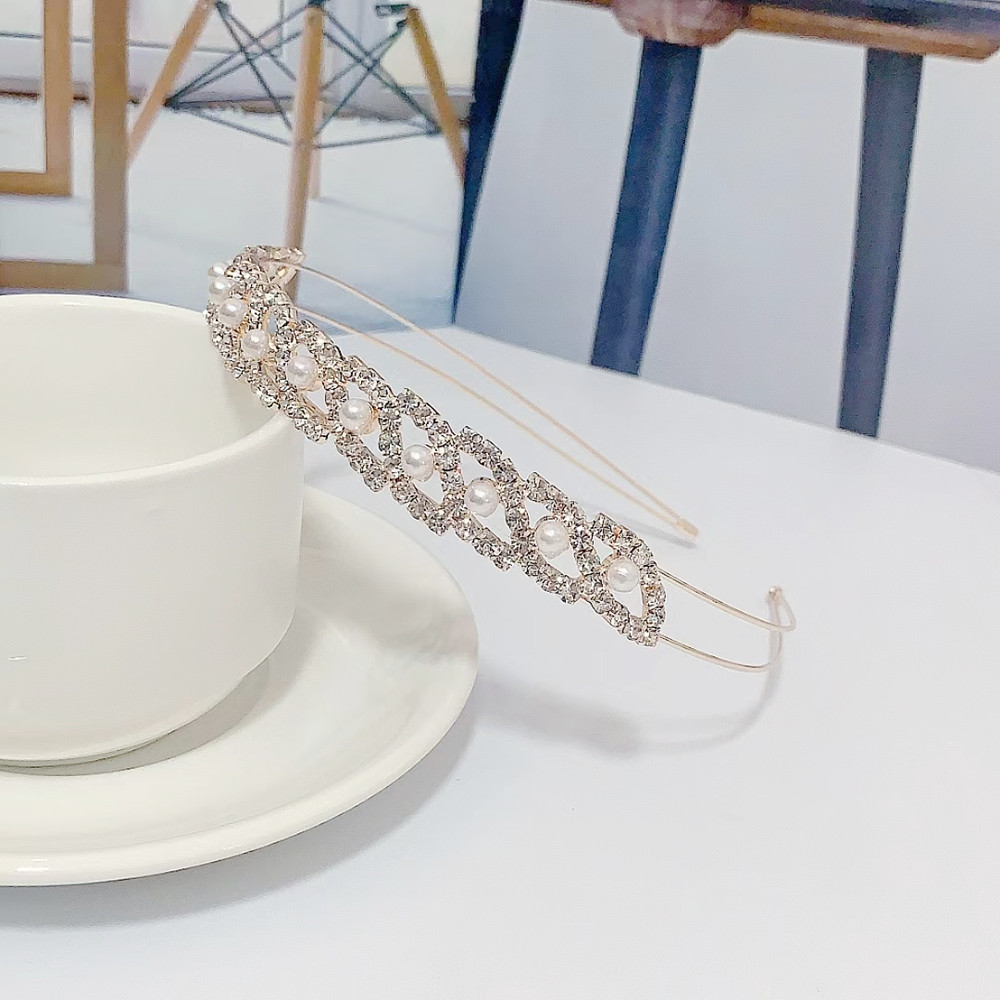 Corea del Sur retro francés rhinestone diadema hembra versátil fuera de hadas Super Hada Socialite diadema Internet celebridad exquisita