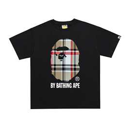 三标跨境外贸BAPE TShirt潮牌短袖男女印花猿人头宽松情侣休闲T恤