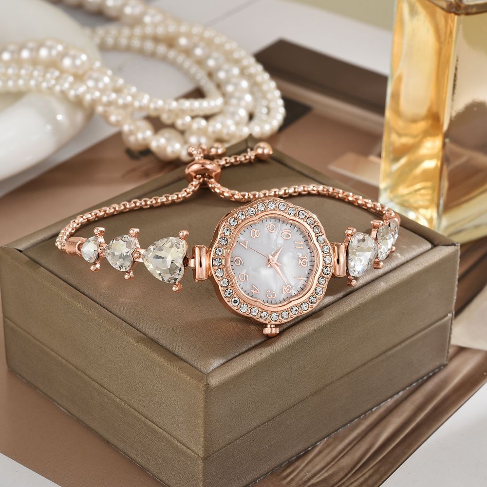 Nueva celebridad de Internet, nuevo amor, reloj con esfera de girasol de diamantes, reloj de pulsera digital compacto y delgado de alto valor