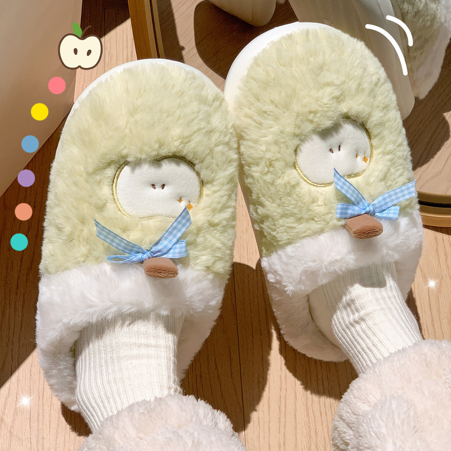 Zapatillas de algodón para mujer, lindas zapatillas de otoño e invierno para el hogar, antideslizantes, peludas, cálidas, con dibujos animados, para hombre, invierno, venta al por mayor