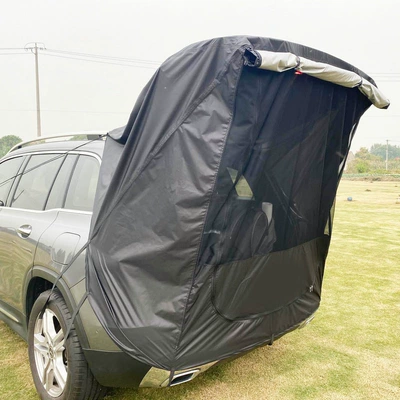 Outdoor Self-Driving Tour Barbecue Avtomobil dam çadırları - black-car-travel-tent-without-iron-pipes-double