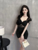Low cut dress night court foot bath sauna technician work uniform