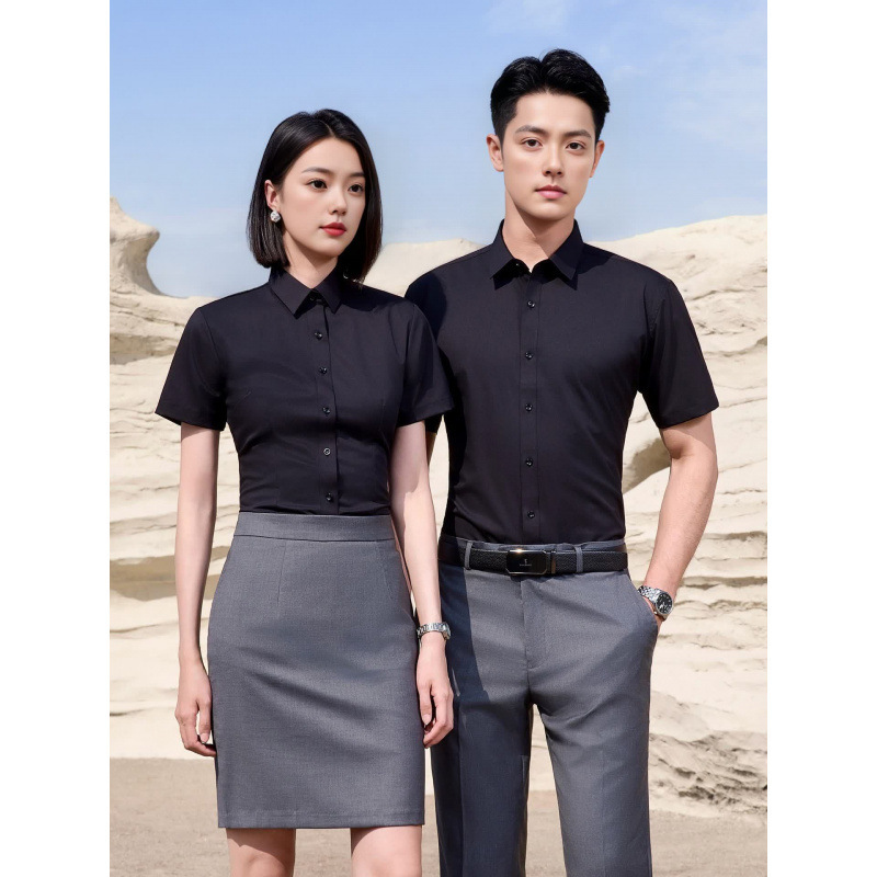 Bamboo Fiber Workwear Shirts for Men and Women, Long and Short Sleeves, Slim Fit Professional Formal Wear, No-Iron White Shirts with Printed and Embroidered Logo Bamboo Fiber Workwear Shirts for Men and Women, Long and Short Sleeves, Slim Fit Professional Formal Wear, No-Iron White Shirts with Printed and Embroidered Logo