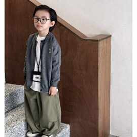 儿童童装针织开衫2024新款儿童秋季毛衣外套男孩春秋开衫上衣男童