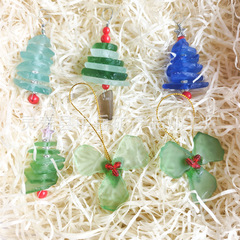 2025跨境新品Ocean Christmas Tree Ornament圣诞装饰海玻璃挂件