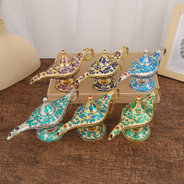 Aladdin Magic Lamp Medium  Creative Ornament Wishing Magic Lamp Metal Home Decoration Housewarming Gift