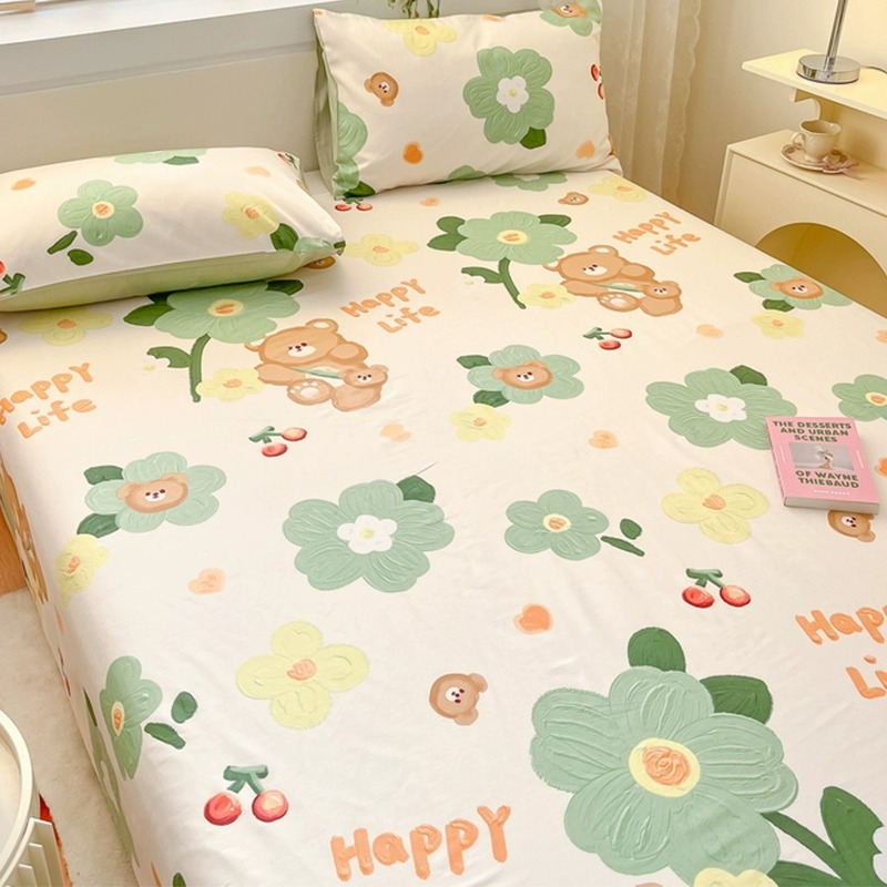 Sombrilla de cama de algodón pieza individual 100 ins de algodón puro estilo princesa verano individual dormitorio de estudiantes doble niños sábana kang individual