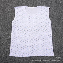 女性ベストのおばあさんの純綿のシャツのベストのお母さんの中高年のゆったりしている大きいサイズのお母さんは底の袖なしの下着を打ちます。