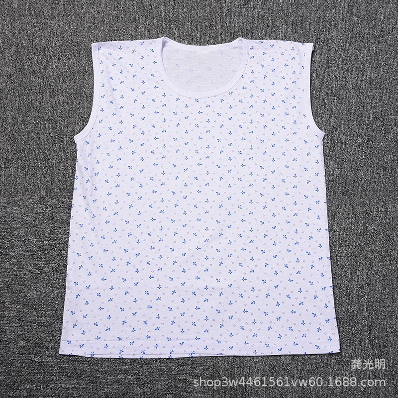 女性ベストのおばあさんの純綿のシャツのベストのお母さんの中高年のゆったりしている大きいサイズのお母さんは底の袖なしの下着を打ちます。|undefined