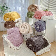 塔芙蓉纯色加厚双层毛毯羊羔绒春秋休闲盖毯儿童毯单双成人毯批发