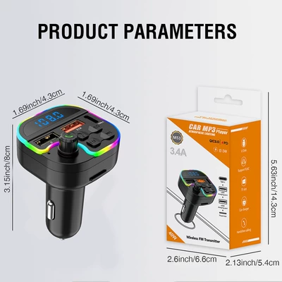 Car Bluetooth MP3 Player Hands-free Car mp3 - m53-with-packaging