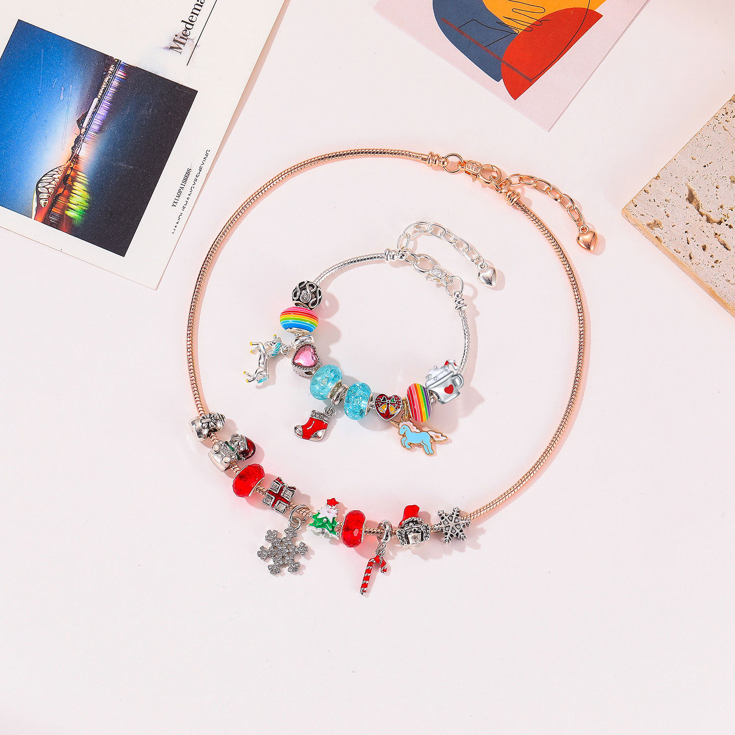 Christmas countdown calendar gift box set DIY beaded bracelet creative bracelet gift _voghion.com