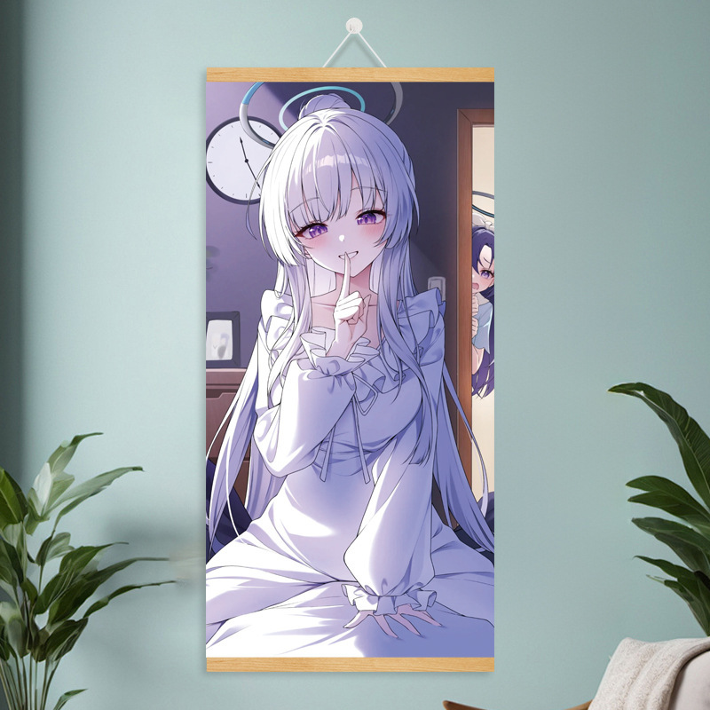 漫画コミック甘くてかわいい女の子ポスター工場ドロップシッピング無垢材スクロール吊り絵画越境電子商取引 Xiyin|undefined
