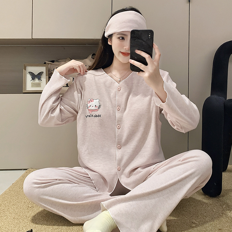 Xiyue De Rong New Warm Maternity Wear with Headband Set for Women in Autumn and Winter, Loose and Comfortable Nursing Clothes for Pregnant and Postpartum Women