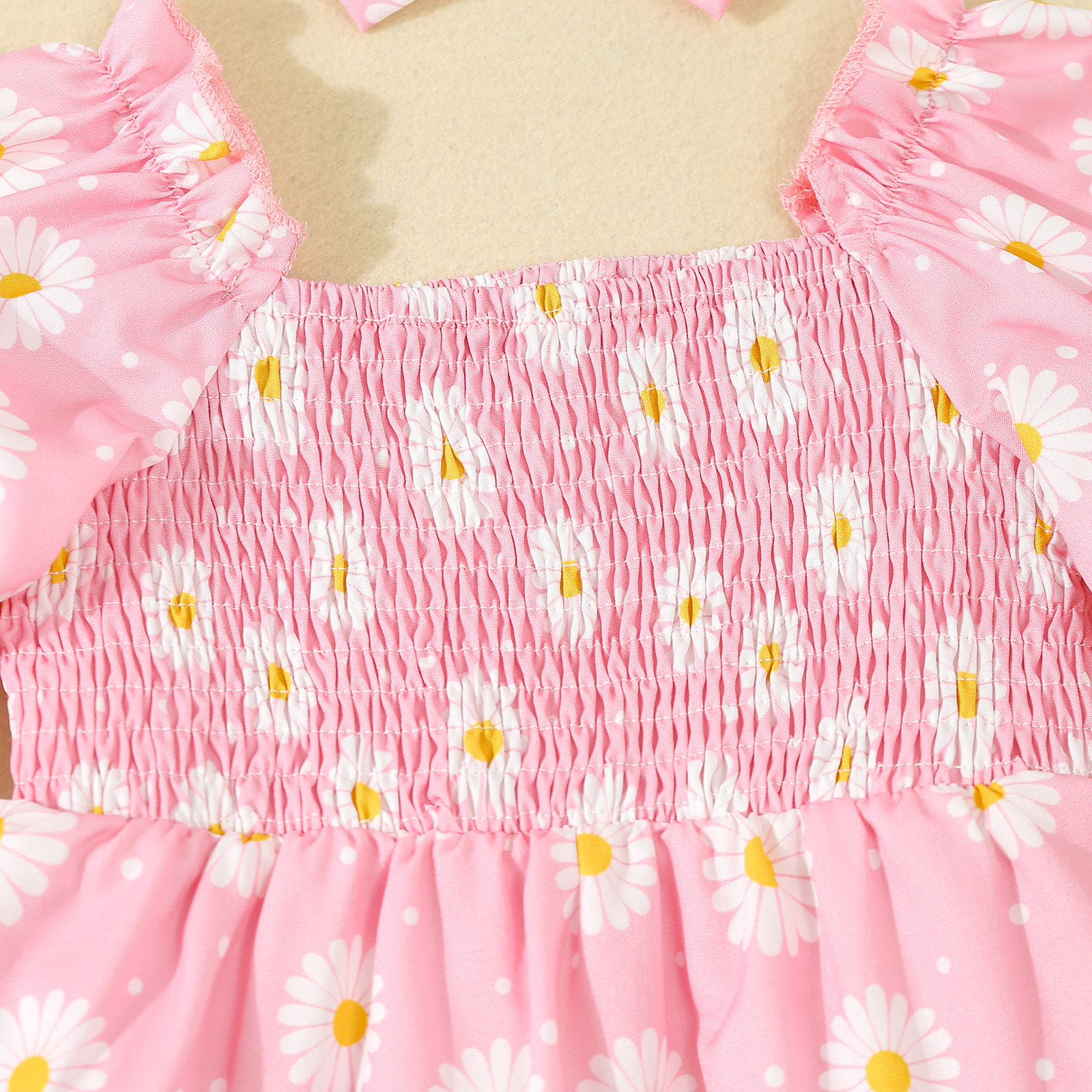 Baby romper kjole med hårbånd til piger forår og efterår_voghion.com