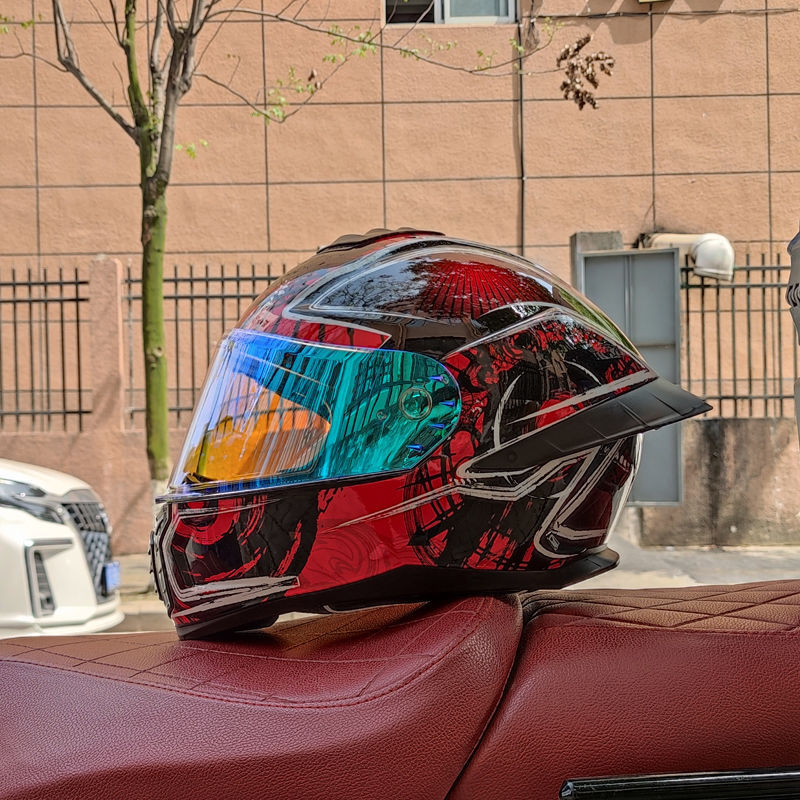 ORZ nuevo casco de motocicleta 3C casco completo de motocicleta para hombres y mujeres cuatro estaciones corriendo casco cola grande pareja Bluetooth