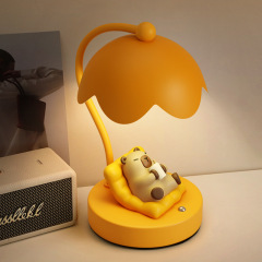 Kapibala テーブルランプ漫画 USB タッチ寝室のベッドサイドランプナイトライトハイエンドナイトライトギフト装飾品
