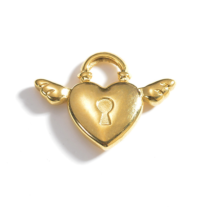 Stone-Free Inlay Material 1 Piece 304 Stainless Steel 18K Gold Plated Star Heart Shape Butterfly Pendant