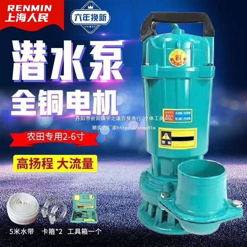 220V潜水泵1寸2寸3寸4寸清水泵农用灌溉泵家用大流量高扬程抽水泵