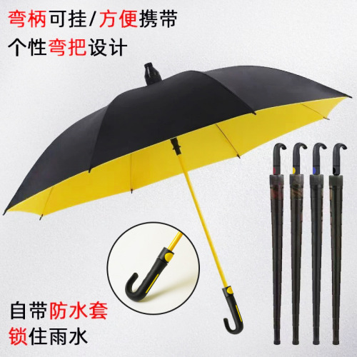 27-inch waterproof cover rain umbrella large straight handle automatic rain umbrella long handle golf umbrella Douyin best-selling wholesale