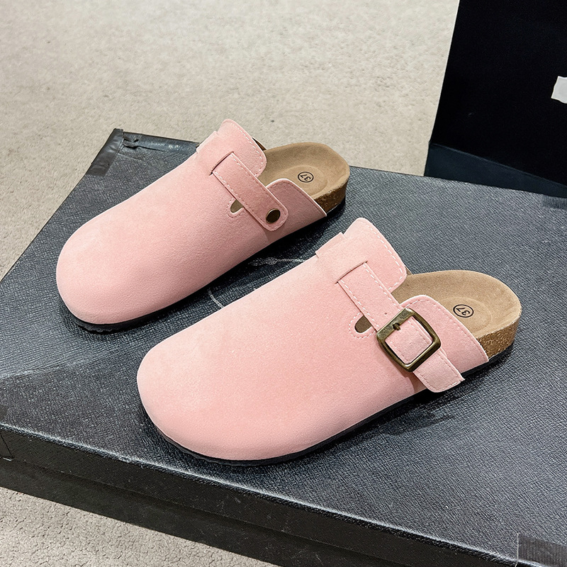 Zapatillas de punta cerrada pareja femenina zapatillas de corcho deseo transfronterizo más tamaño Comercio exterior zapatos romanos casual medias Zapatillas Zapatos perezosos moda