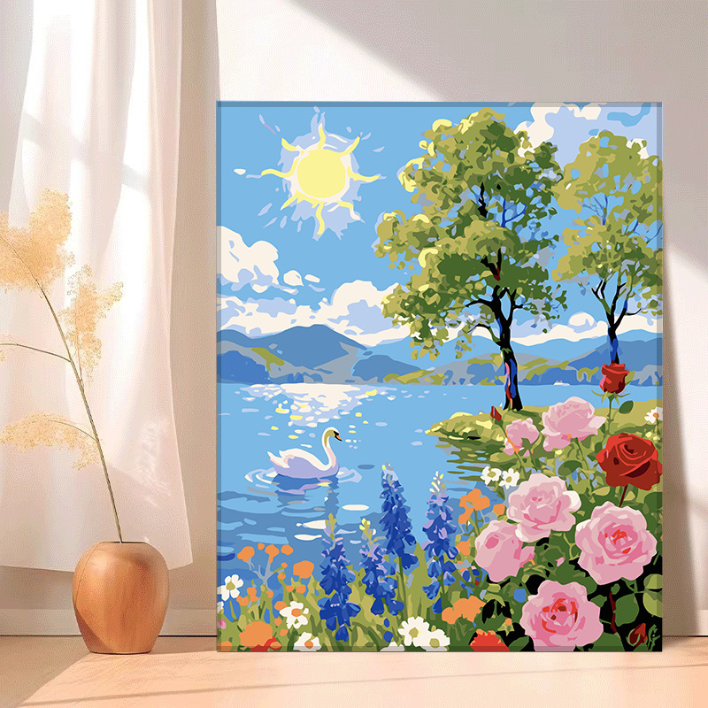 H722 / 30*40cm 無垢材インナーフレーム + ペイント + ブラシ