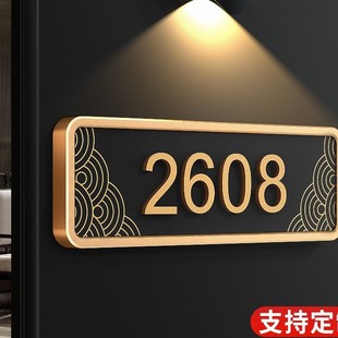 2025 New Door Number Plate Home Wholesale High-level Sense Residential Rental Housing Door Decoration Hanging