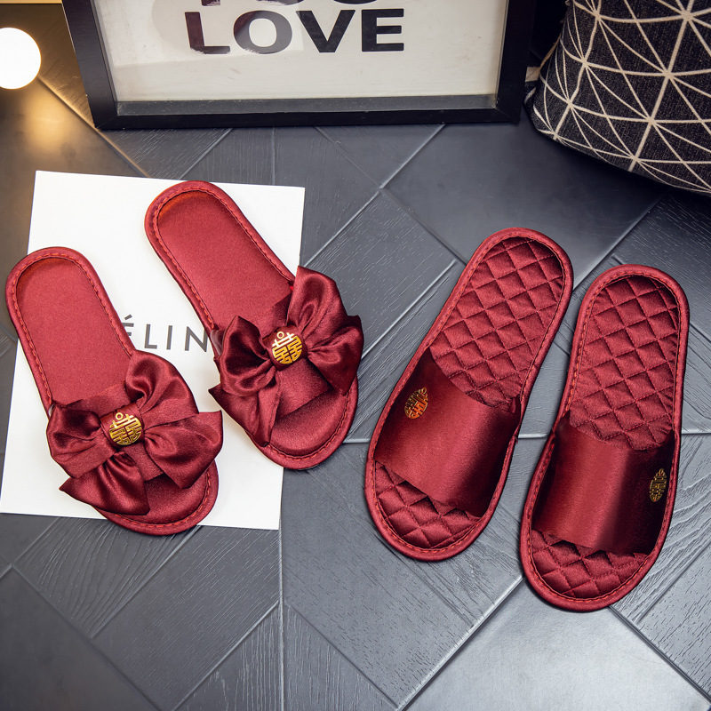 Wedding Slippers Festive Red A Pair of Spring and Summer Couple Accompanying Wedding Morning Robe Bride and Groom Red This Year of Life Festive Wedding Slippers Festive Red A Pair of Spring and Summer Couple Accompanying Wedding Morning Robe Bride and Groom Red This Year of Life Festive