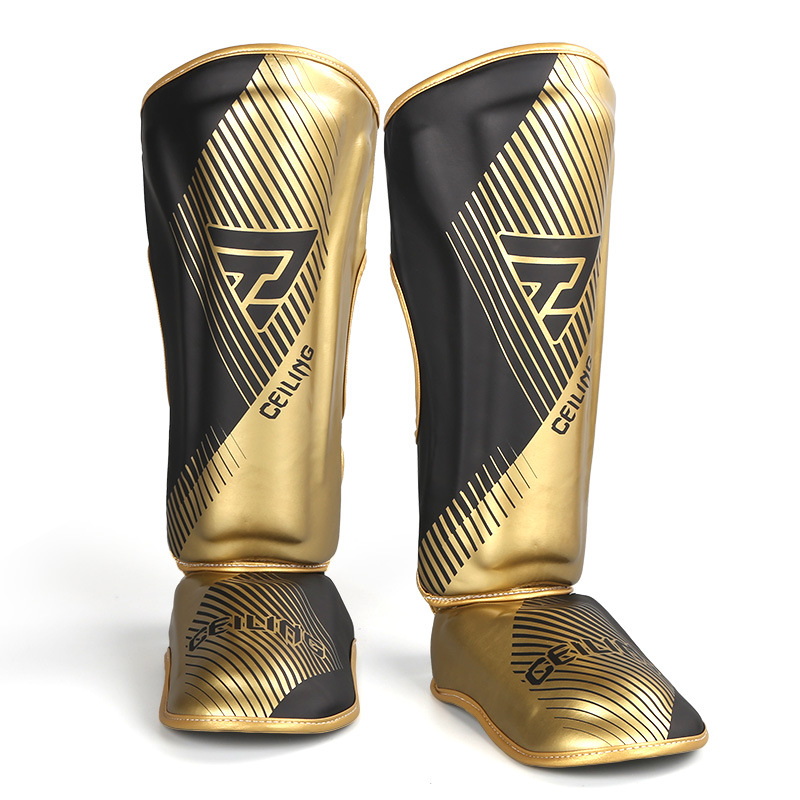 ZTTY leggings de lucha Sanda con espinilleras traseras de pie, equipo de protección de lucha engrosado de boxeo, protección de tobillo, protección de taekwondo