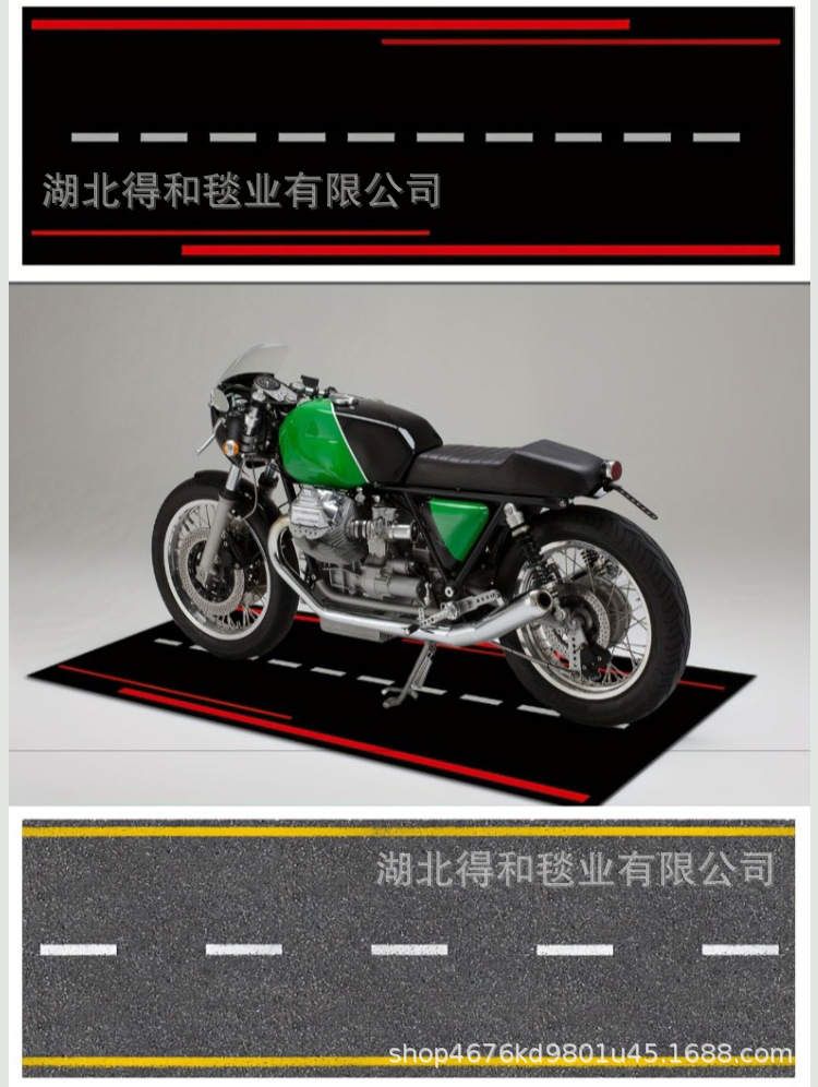 Cross-Border Motorcycle Floor Mats with Custom Logo Pattern, Non-Slip and Dirt-Resistant, Motorcycle Display Carpet, Factory Direct Sales, Crystal Velvet
