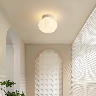 Cream Style Creative Cotton Pumpkin Lamp Balcony Corridor Passage Lamp Modern Simple Atmospheric Warm Entrance Lamp