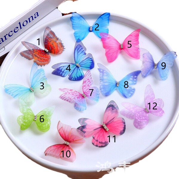 Three dimensional shiffon hair accessory handmade