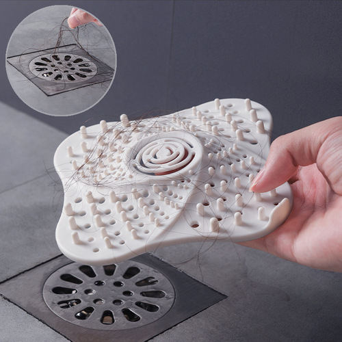 Kitchen Water Filter Sink Drain Hair Strainer Bathroom Silicone Hair Blockage Prevention Suction Cup Drain Cover 