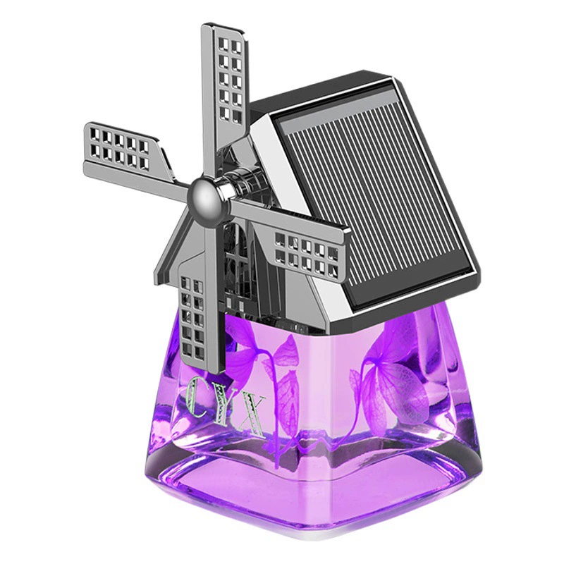 Солнечная вращающаяся Автомобильная ароматерапия автомобильные принадлежности ароматерапевтические украшения ветряная мельница движение листьев креативный Автомобильный держатель для духов