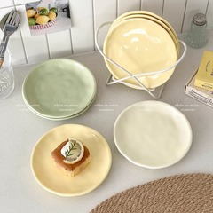 クリーム風食器6インチ皿家庭用陶磁器皿高颜値軽食皿果物菓子ケーキデザート皿